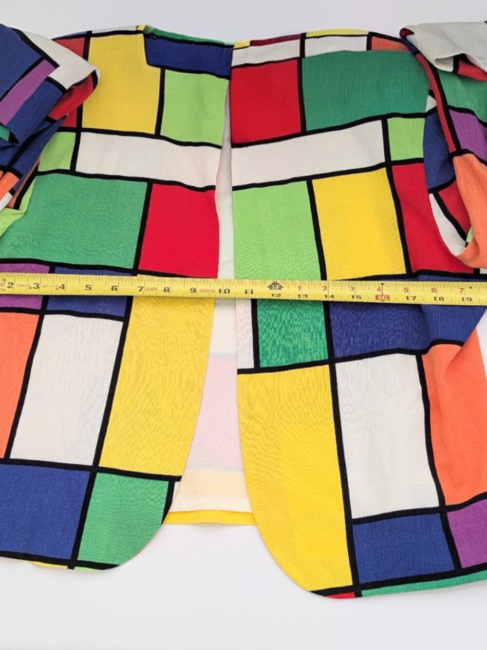 Della Spiga Women's (10/12) Bright Colorful Geometric Pattern Blazer/Jacket - Picture 13 of 14